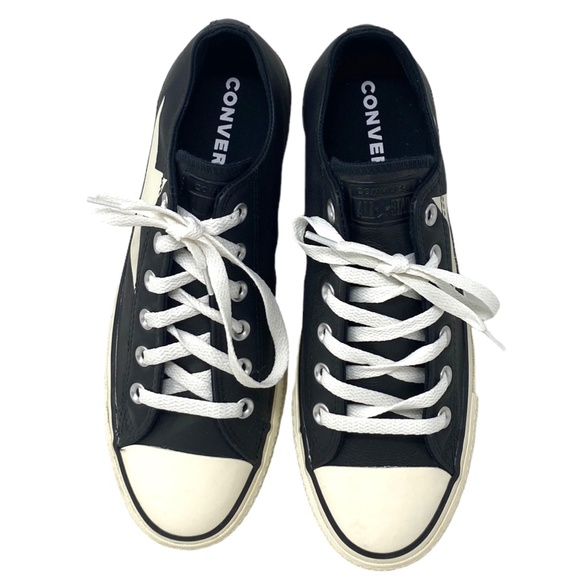 Converse Ctas Lift Platform Leather Shoes Low Momen's Black Custom 568162C-WWB - Picture 4 of 9